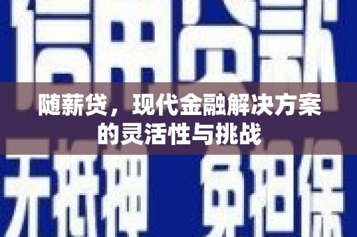 芎林随薪贷，现代金融解决方案的灵活性与挑战