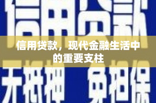 田尾信用贷款，现代金融生活中的重要支柱