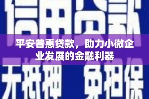 万载平安普惠贷款，助力小微企业发展的金融利器