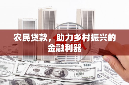 阿莲农民贷款，助力乡村振兴的金融利器