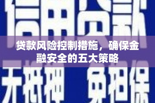 泊头贷款风险控制措施，确保金融安全的五大策略