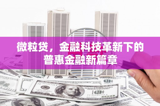 兴安微粒贷，金融科技革新下的普惠金融新篇章