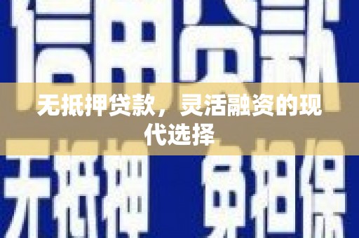 南涧无抵押贷款，灵活融资的现代选择