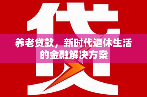 洞口养老贷款，新时代退休生活的金融解决方案