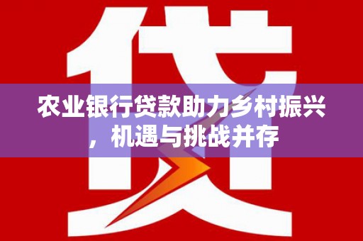 兴隆农业银行贷款助力乡村振兴，机遇与挑战并存