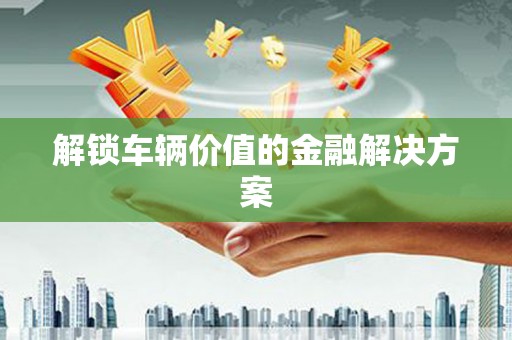 麻豆解锁车辆价值的金融解决方案