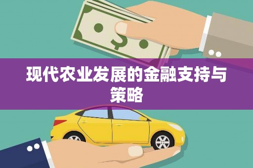 红星现代农业发展的金融支持与策略